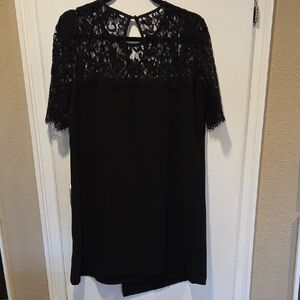 Karen Kane Black Lace Wrap Dress M NWT